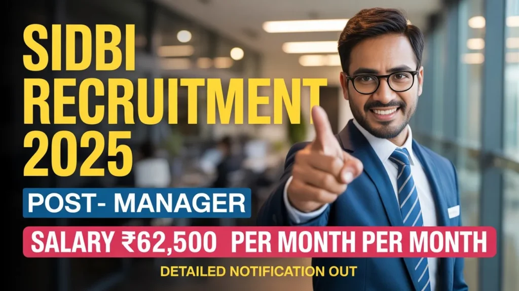 SIDBI Recruitment 2025 : मैनेजर ग्रेड B और असिस्टेंट मैनेजर ग्रेड A के लिए भर्ती है। 3 SIDBI Recruitment 2025
