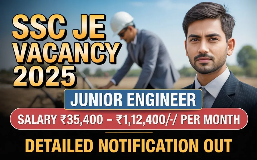 SSC JE Vacancy 2025:२१ जूलाई है आवेदन की अंतिम तिथि। 3 SSC JE Vacancy 2025