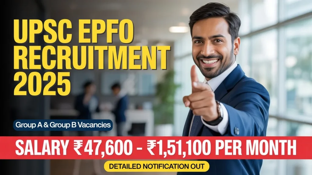 UPSC EPFO Recruitment 2025:Group A और B के पदों के लिए भर्ती अधिसूचना जारी की है। 3 UPSC EPFO Recruitment 2025